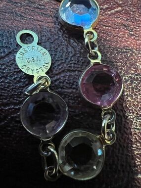 Austrian Crystal Multicolor Round Link Bracelet
